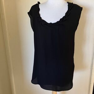 Philosophy Black Sleeveless Ruffle Neck Camisole